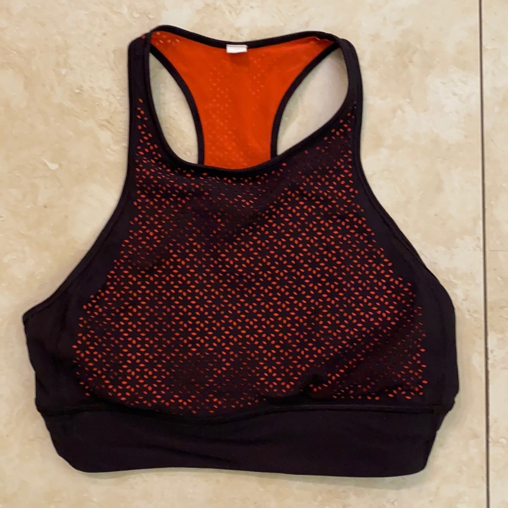 Lululemon sports bra black/red size 10